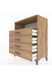 Hyperion Şifonyer Tek Raflı 4 Çekmeceli 88x44x106 - S38M018V9B