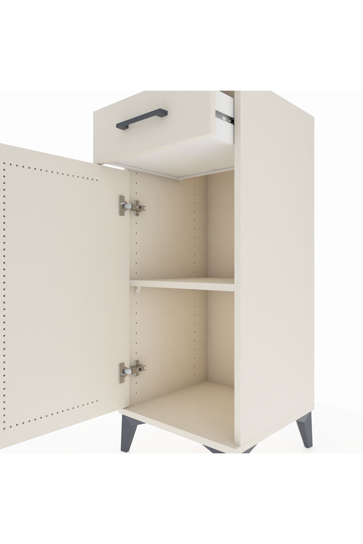Hyperion Komodin Tek Raflı Tek Çekmeceli Tek Kapaklı 44x44x106 - S43M005V1B