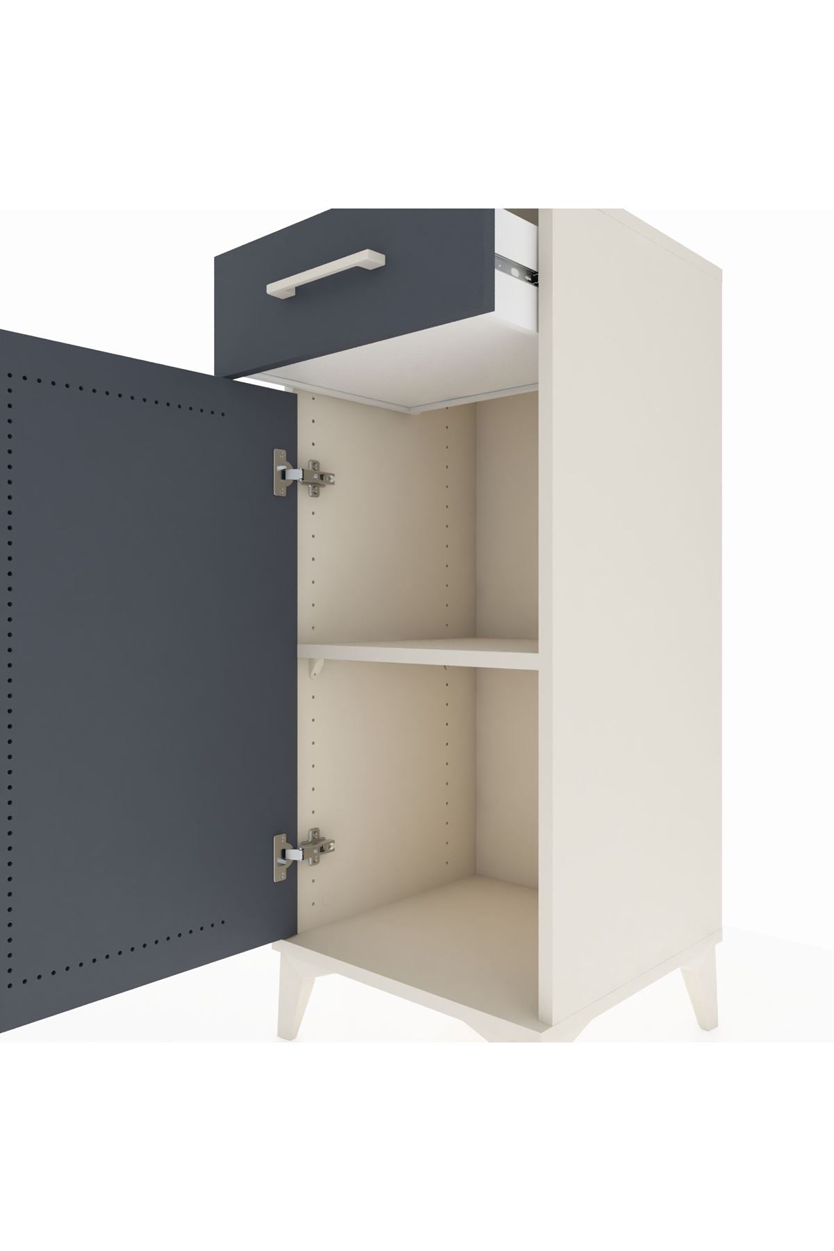 Hyperion Komodin Tek Raflı Tek Çekmeceli Tek Kapaklı 44x44x106 - S43M005V2B