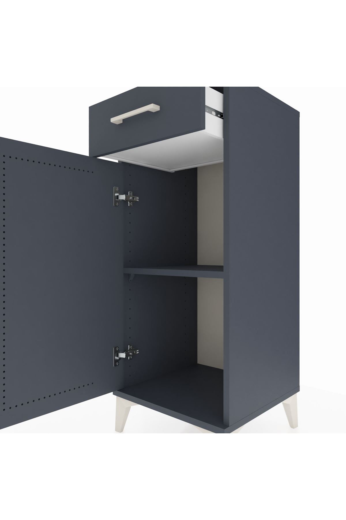 Hyperion Komodin Tek Raflı Tek Çekmeceli Tek Kapaklı 44x44x106 - S43M005V5B
