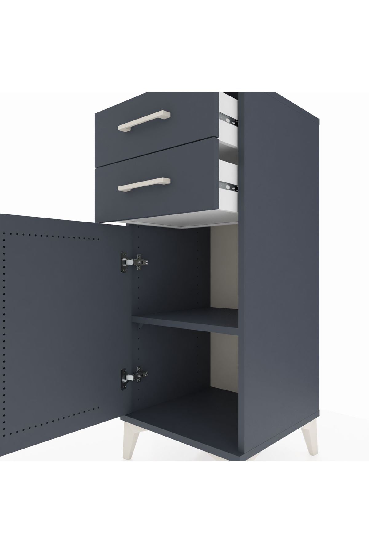 Hyperion Komodin Tek Raflı 2 Çekmeceli Tek Kapaklı 44x44x106 - S43M006V5B