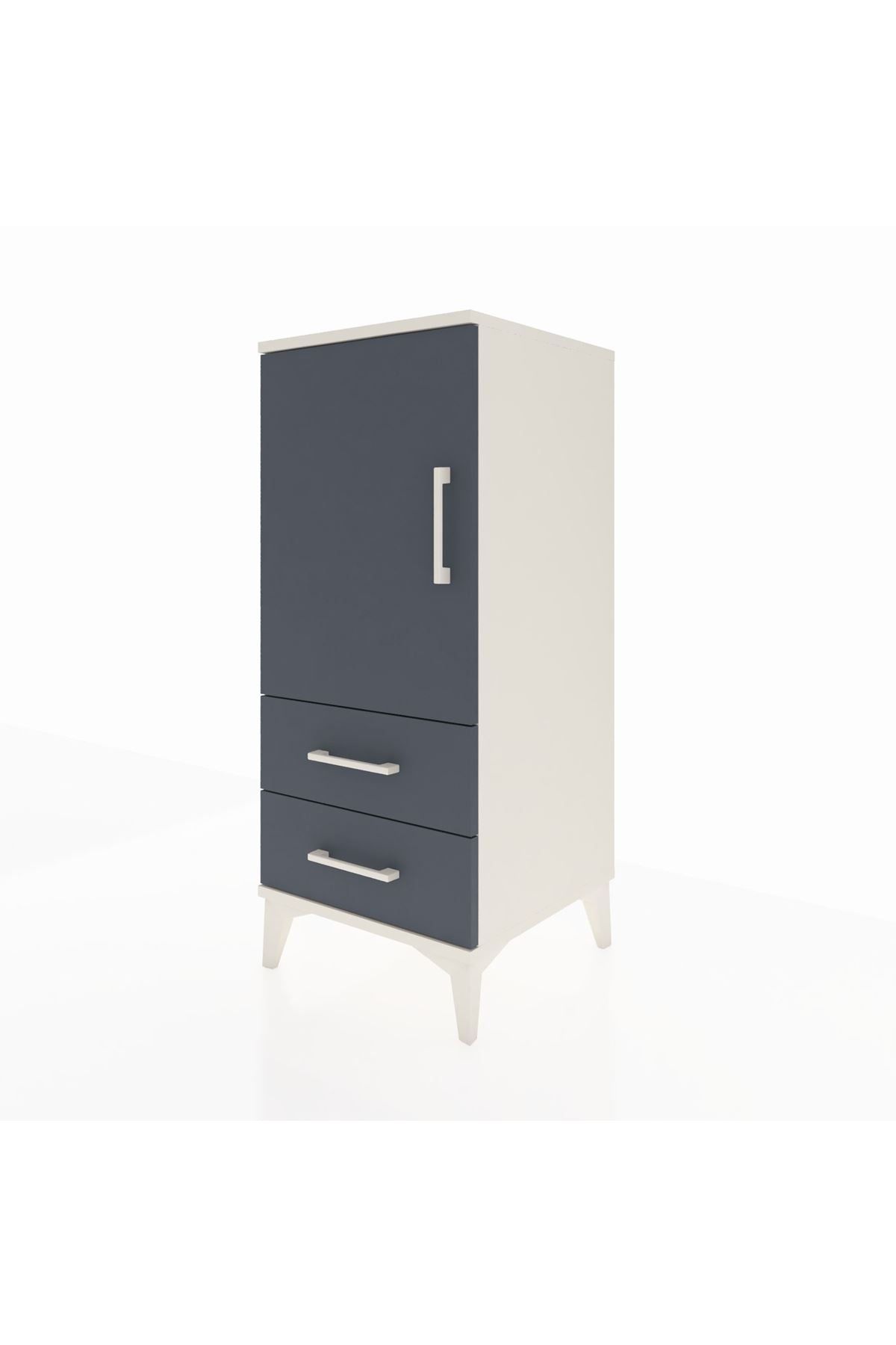 Hyperion Komodin 2 Raflı 2 Çekmeceli Tek Kapaklı 44x44x106 - S43M007V2B