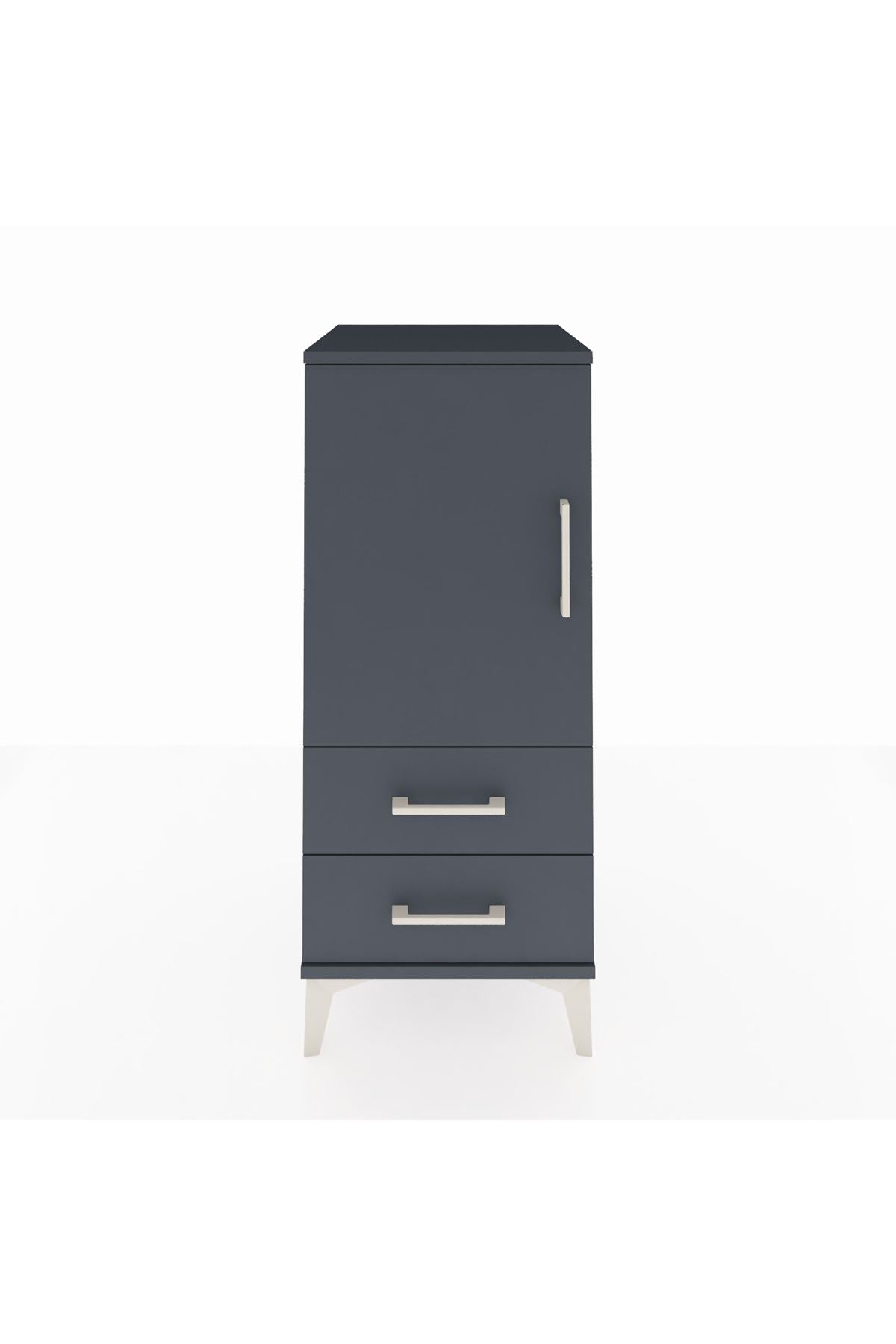 Hyperion Komodin 2 Raflı 2 Çekmeceli Tek Kapaklı 44x44x106 - S43M007V5B