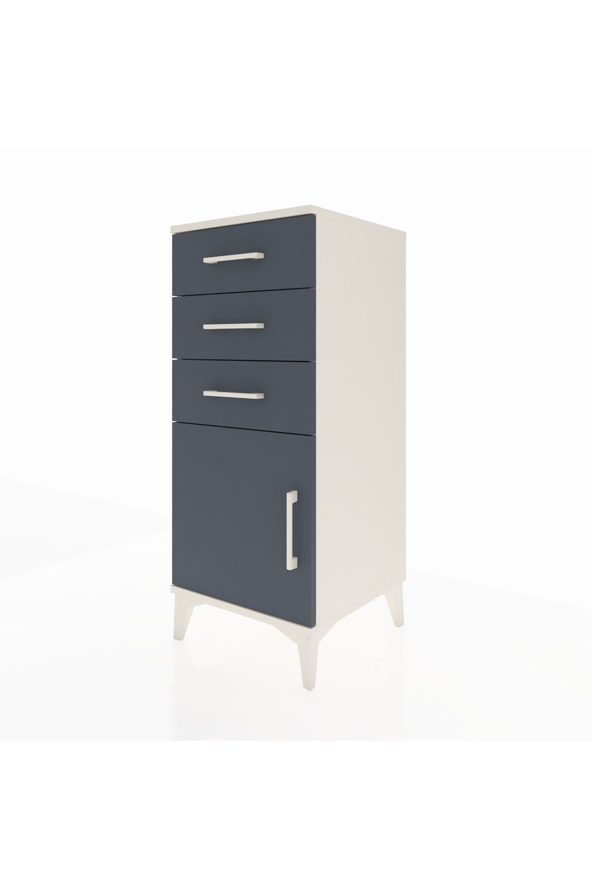 Hyperion Komodin Tek Raflı 3 Çekmeceli Tek Kapaklı 44x44x106 - S43M009V2B