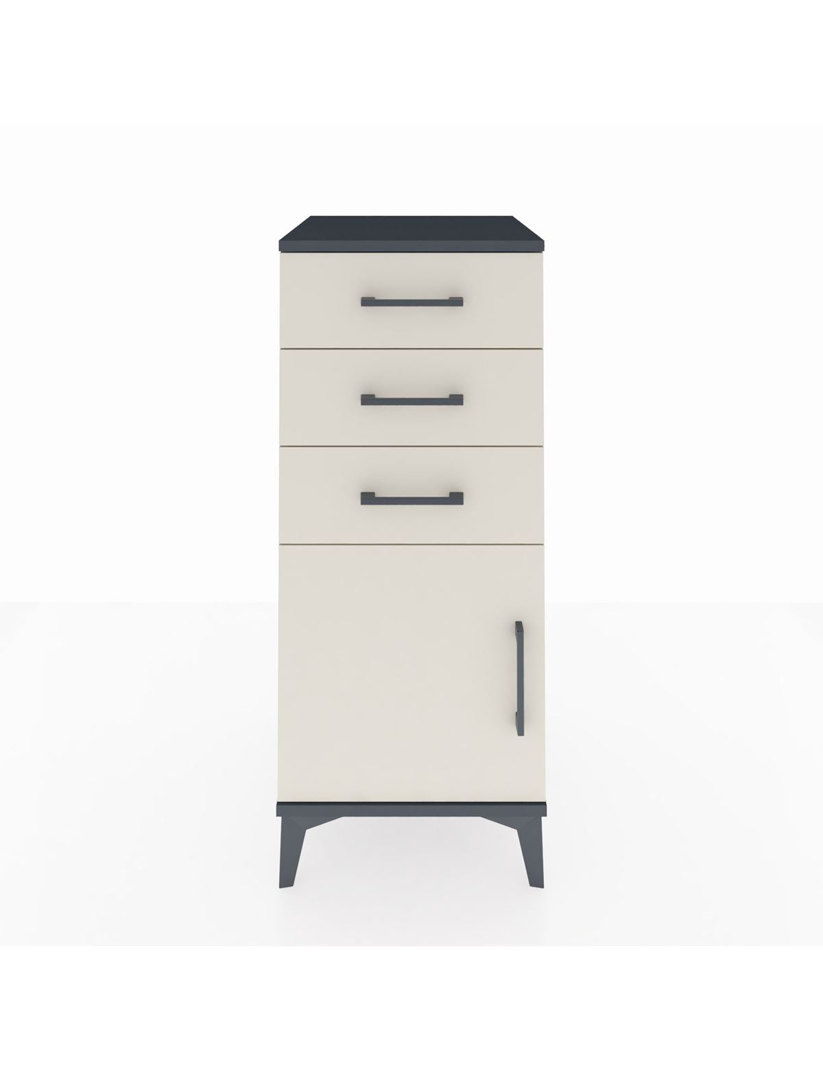 Hyperion Komodin Tek Raflı 3 Çekmeceli Tek Kapaklı 44x44x106 - S43M009V4B