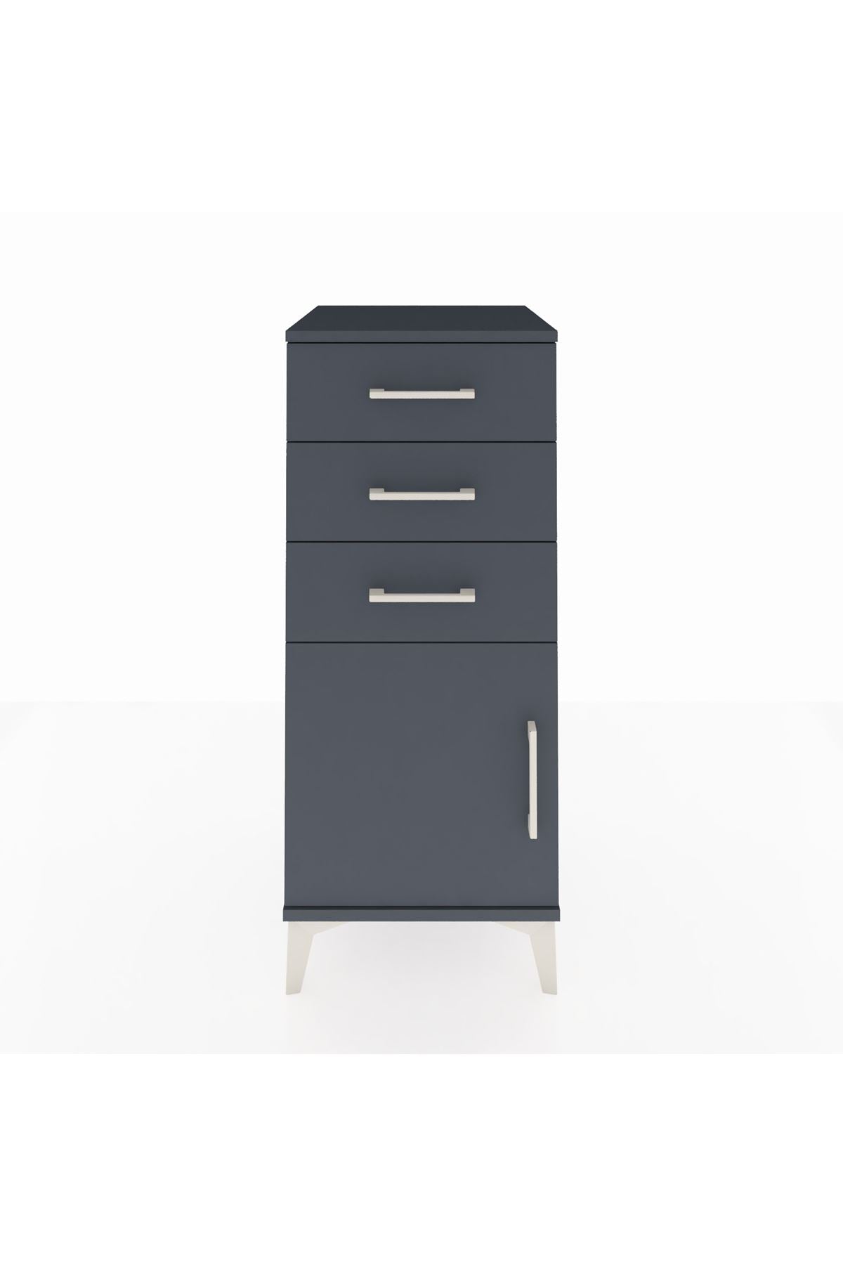 Hyperion Komodin Tek Raflı 3 Çekmeceli Tek Kapaklı 44x44x106 - S43M009V5B