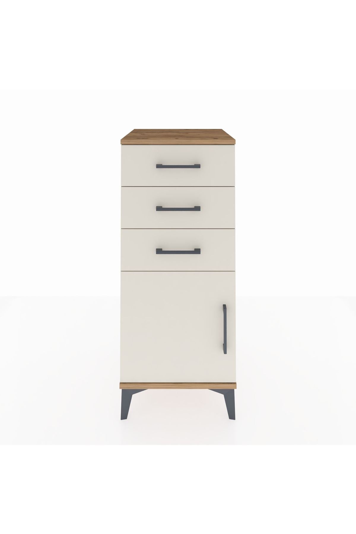 Hyperion Komodin Tek Raflı 3 Çekmeceli Tek Kapaklı 44x44x106 - S43M009V7B