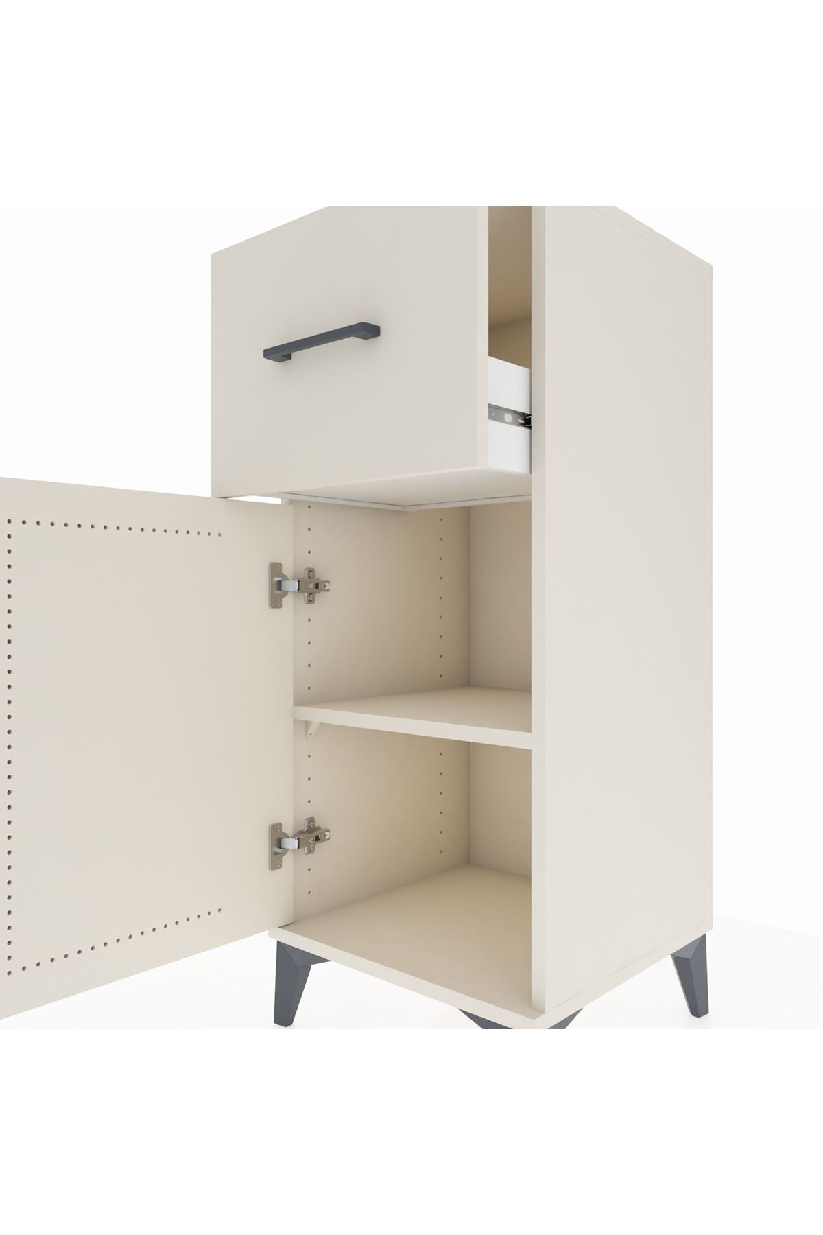 Hyperion Komodin Tek Raflı Tek Çekmeceli Tek Kapaklı 44x44x106 - S43M010V1B