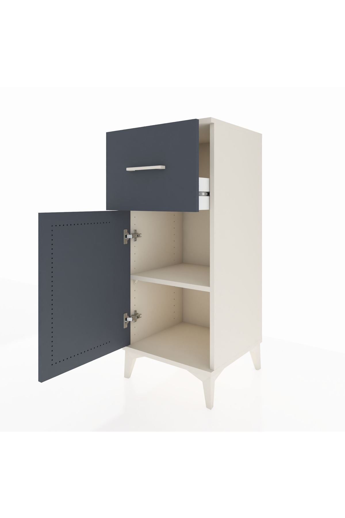 Hyperion Komodin Tek Raflı Tek Çekmeceli Tek Kapaklı 44x44x106 - S43M010V2B