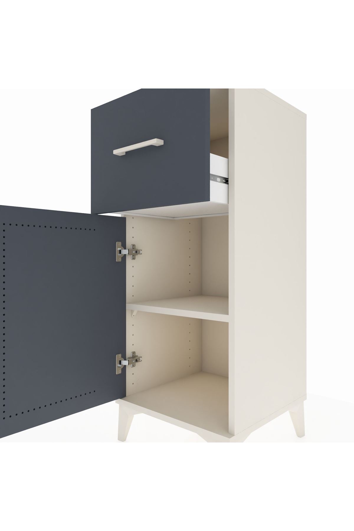 Hyperion Komodin Tek Raflı Tek Çekmeceli Tek Kapaklı 44x44x106 - S43M010V2B
