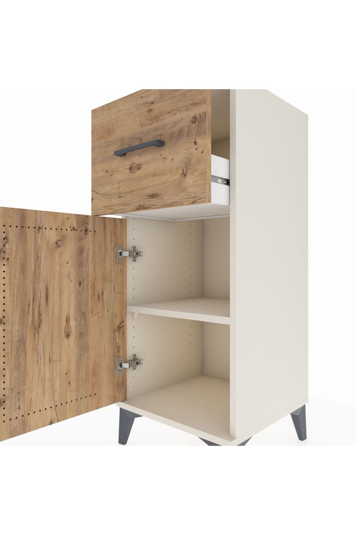 Hyperion Komodin Tek Raflı Tek Çekmeceli Tek Kapaklı 44x44x106 - S43M010V3B