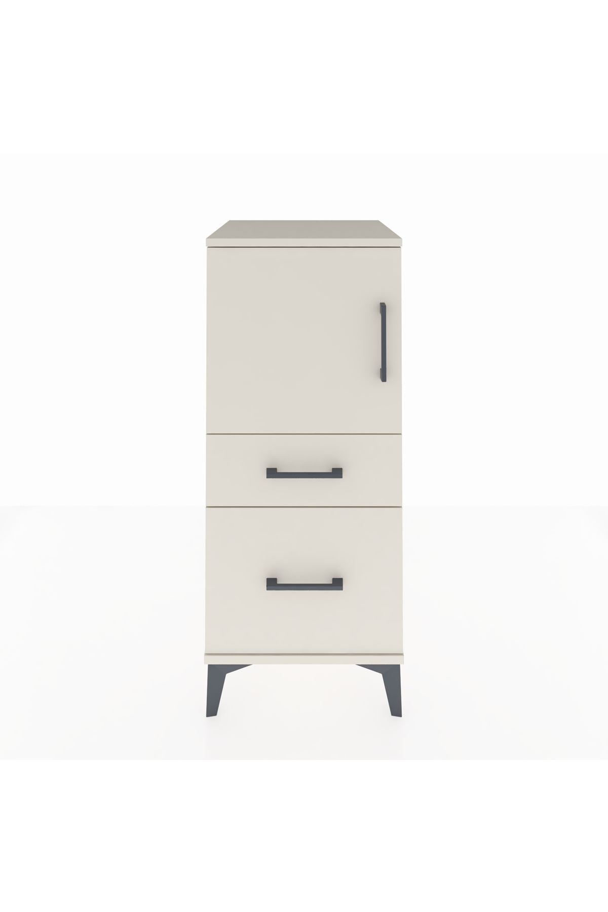 Hyperion Komodin 2 Raflı 2 Çekmeceli Tek Kapaklı 44x44x106 - S43M012V1B