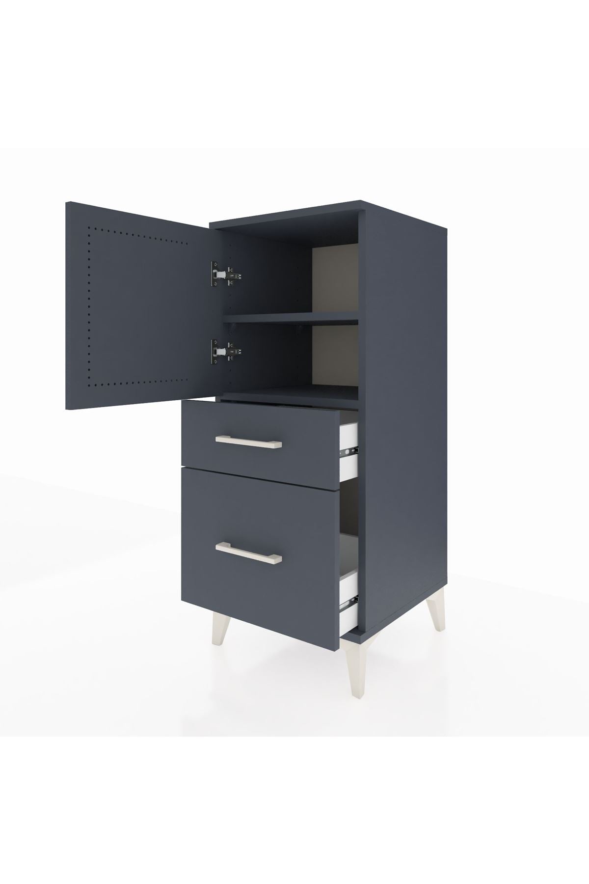 Hyperion Komodin 2 Raflı 2 Çekmeceli Tek Kapaklı 44x44x106 - S43M012V5B
