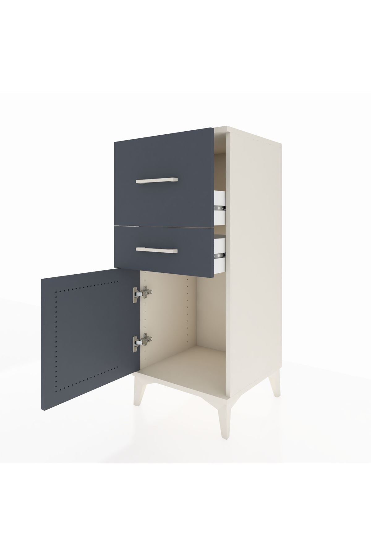Hyperion Komodin 2 Çekmeceli Tek Kapaklı 44x44x106 - S43M013V2B