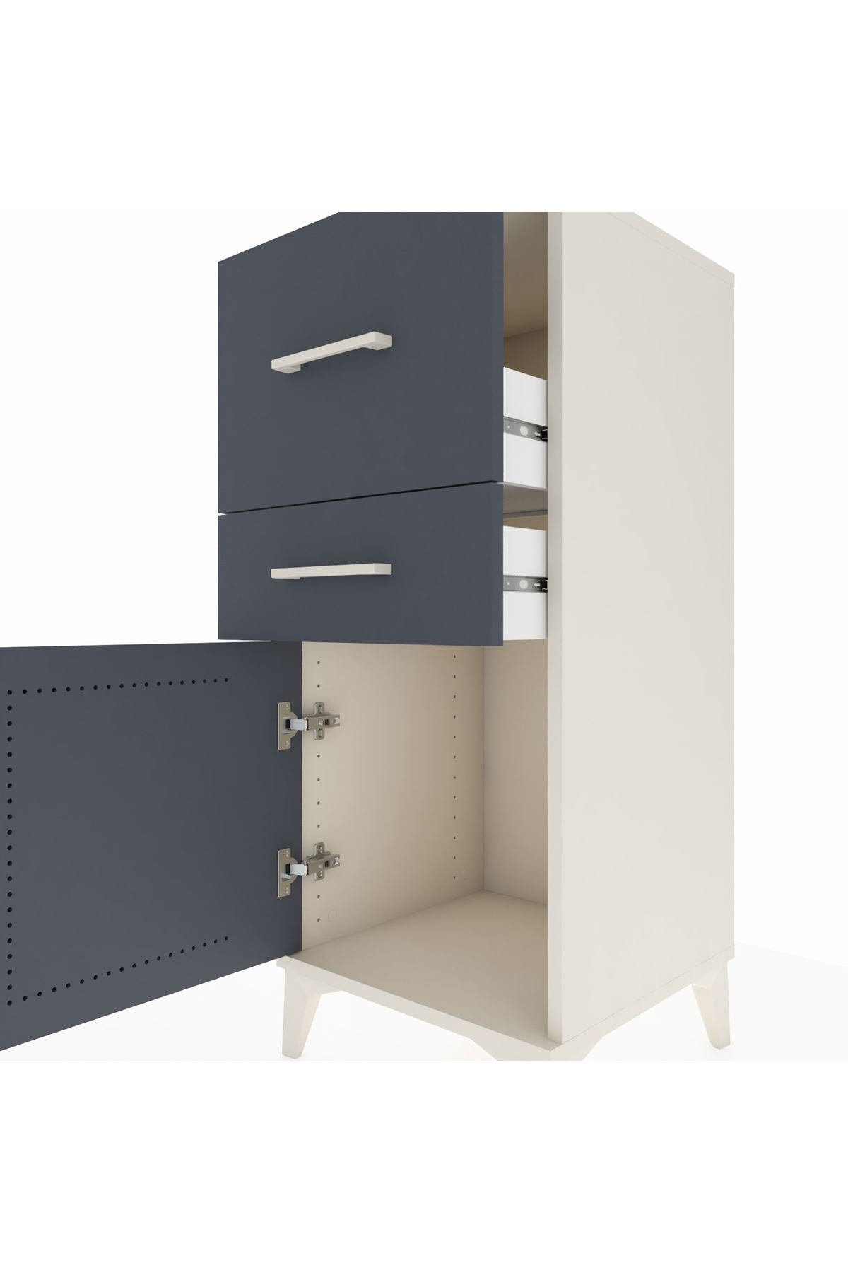 Hyperion Komodin 2 Çekmeceli Tek Kapaklı 44x44x106 - S43M013V2B