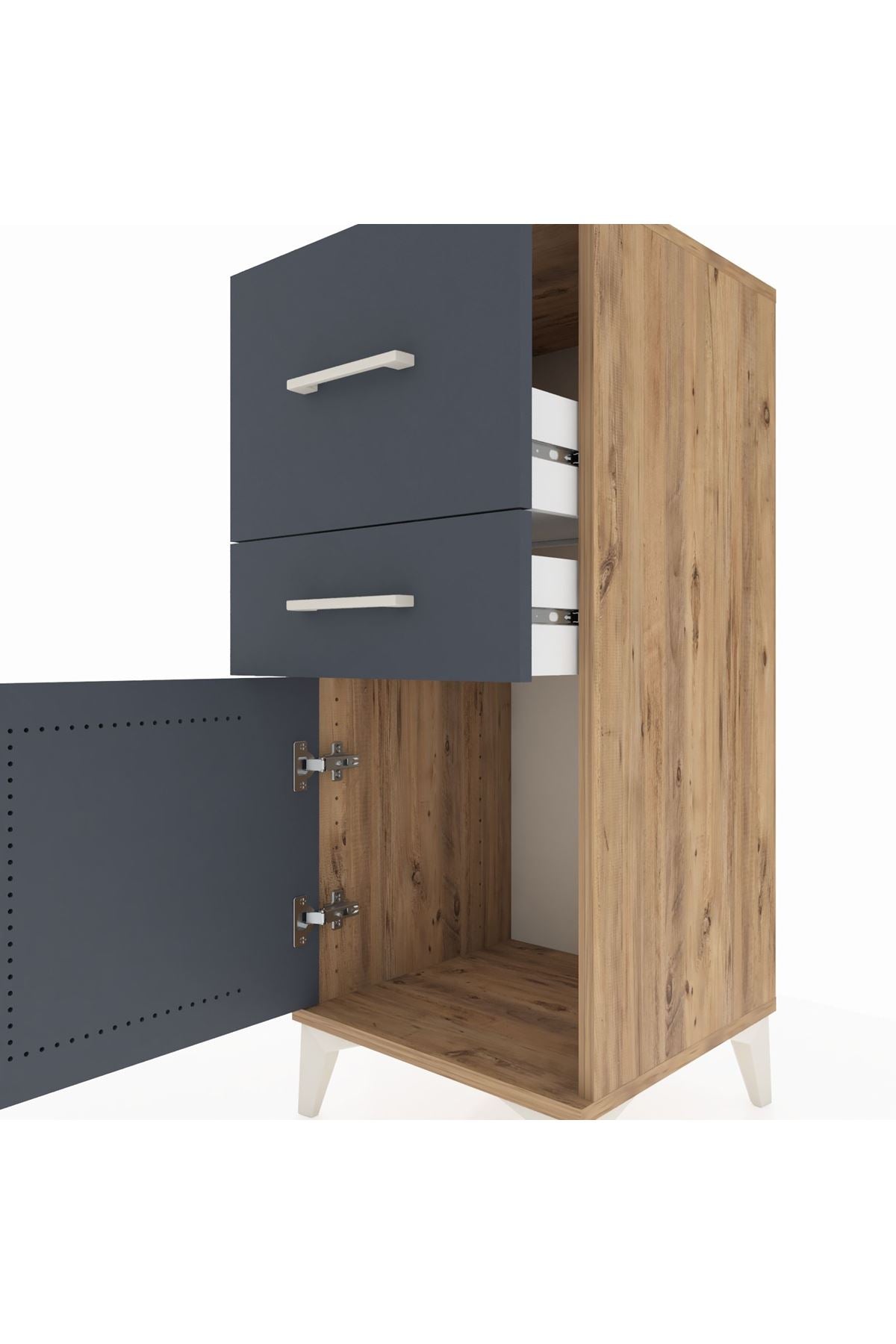Hyperion Komodin 2 Çekmeceli Tek Kapaklı 44x44x106 - S43M013V8B