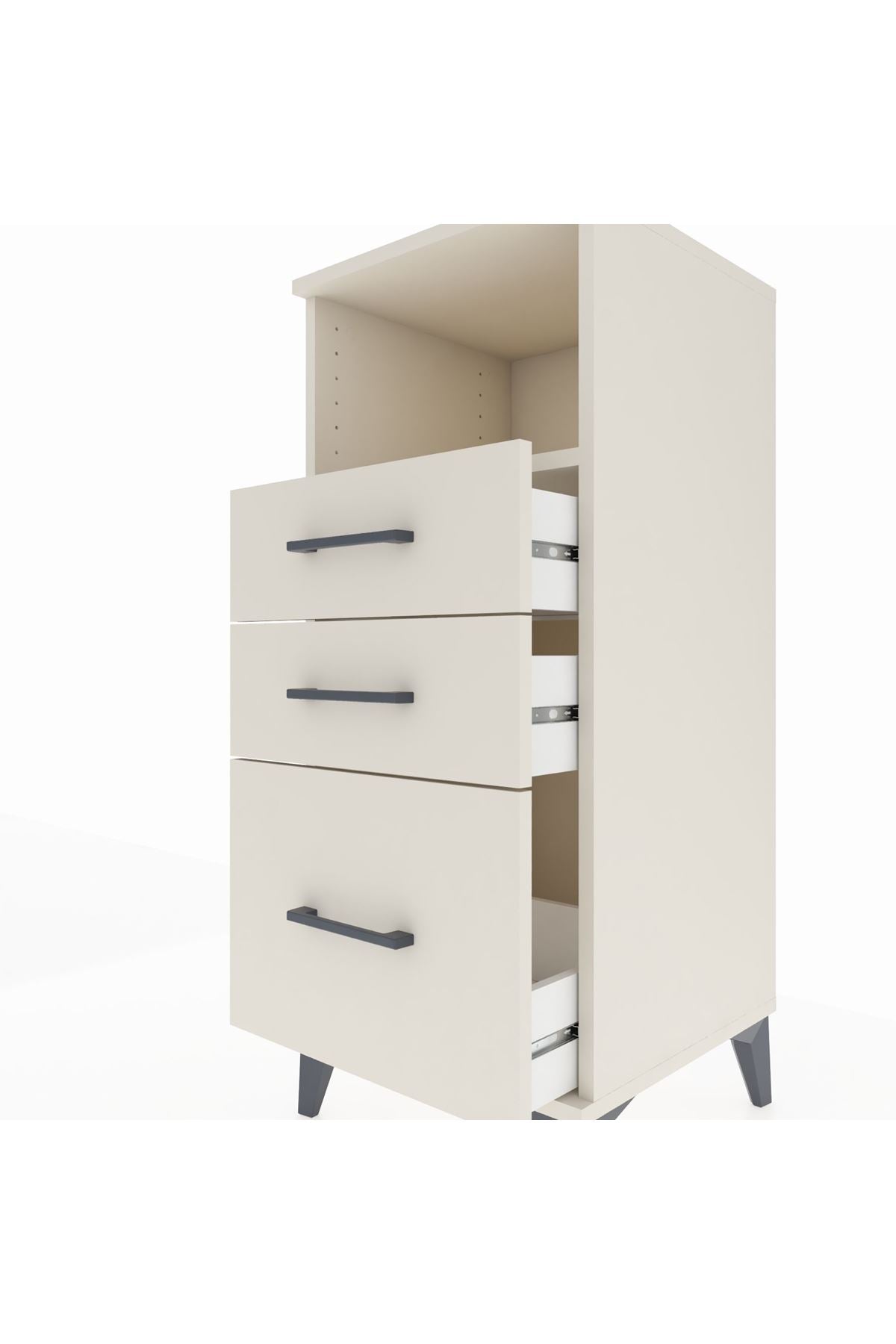 Hyperion Komodin Tek Raflı 3 Çekmeceli 44x44x106 - S43M014V1B