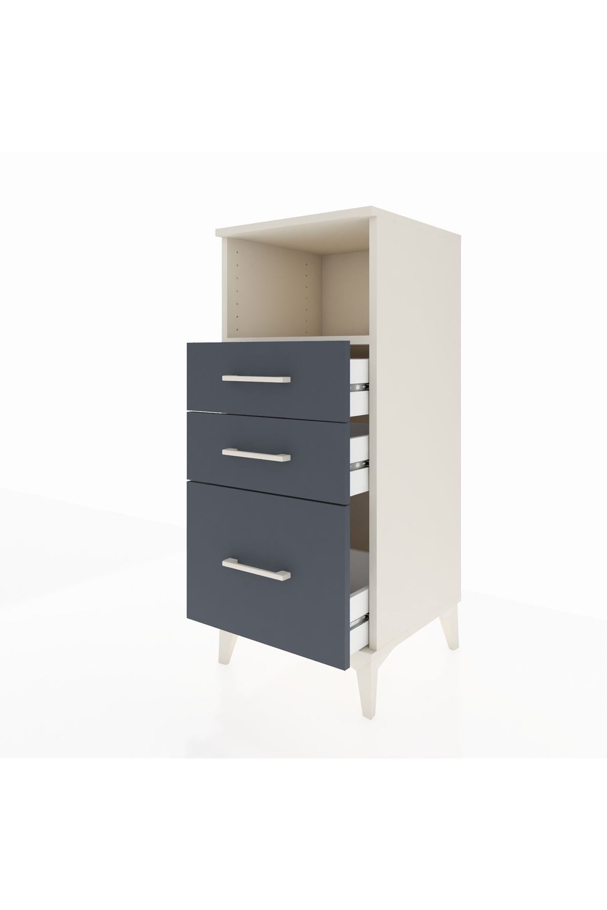 Hyperion Komodin Tek Raflı 3 Çekmeceli 44x44x106 - S43M014V2B