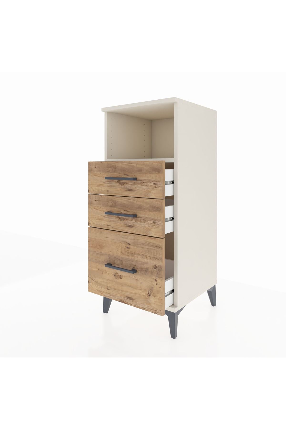 Hyperion Komodin Tek Raflı 3 Çekmeceli 44x44x106 - S43M014V3B