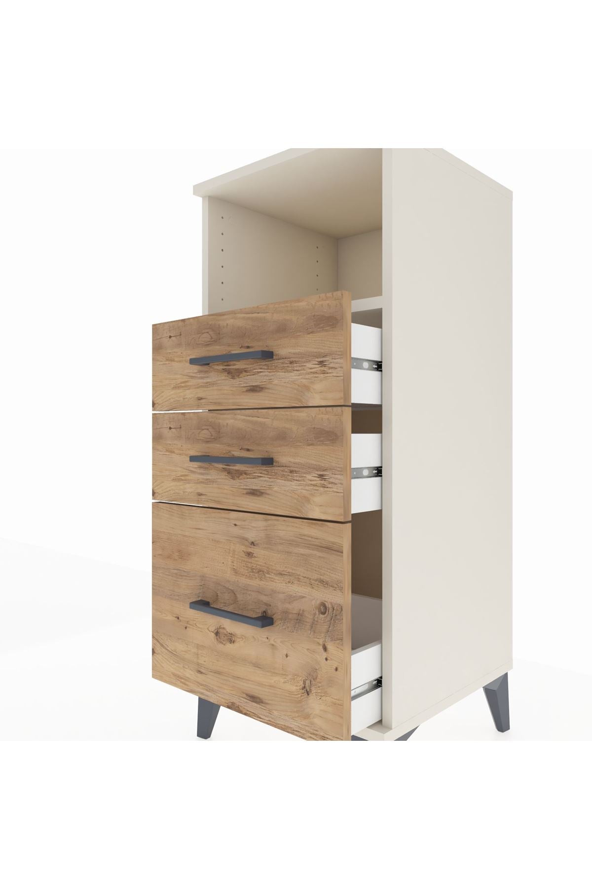 Hyperion Komodin Tek Raflı 3 Çekmeceli 44x44x106 - S43M014V3B