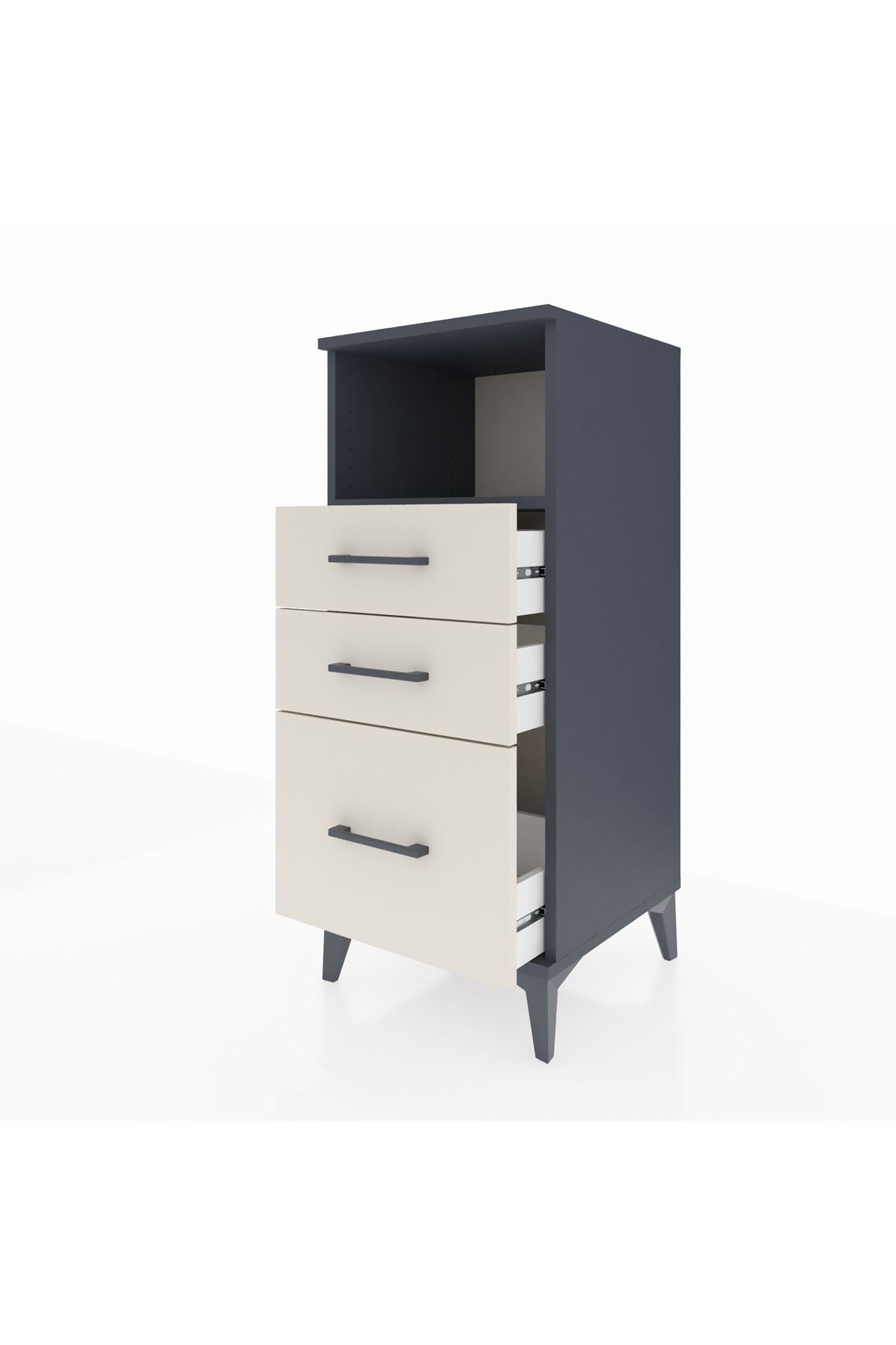 Hyperion Komodin Tek Raflı 3 Çekmeceli 44x44x106 - S43M014V4B