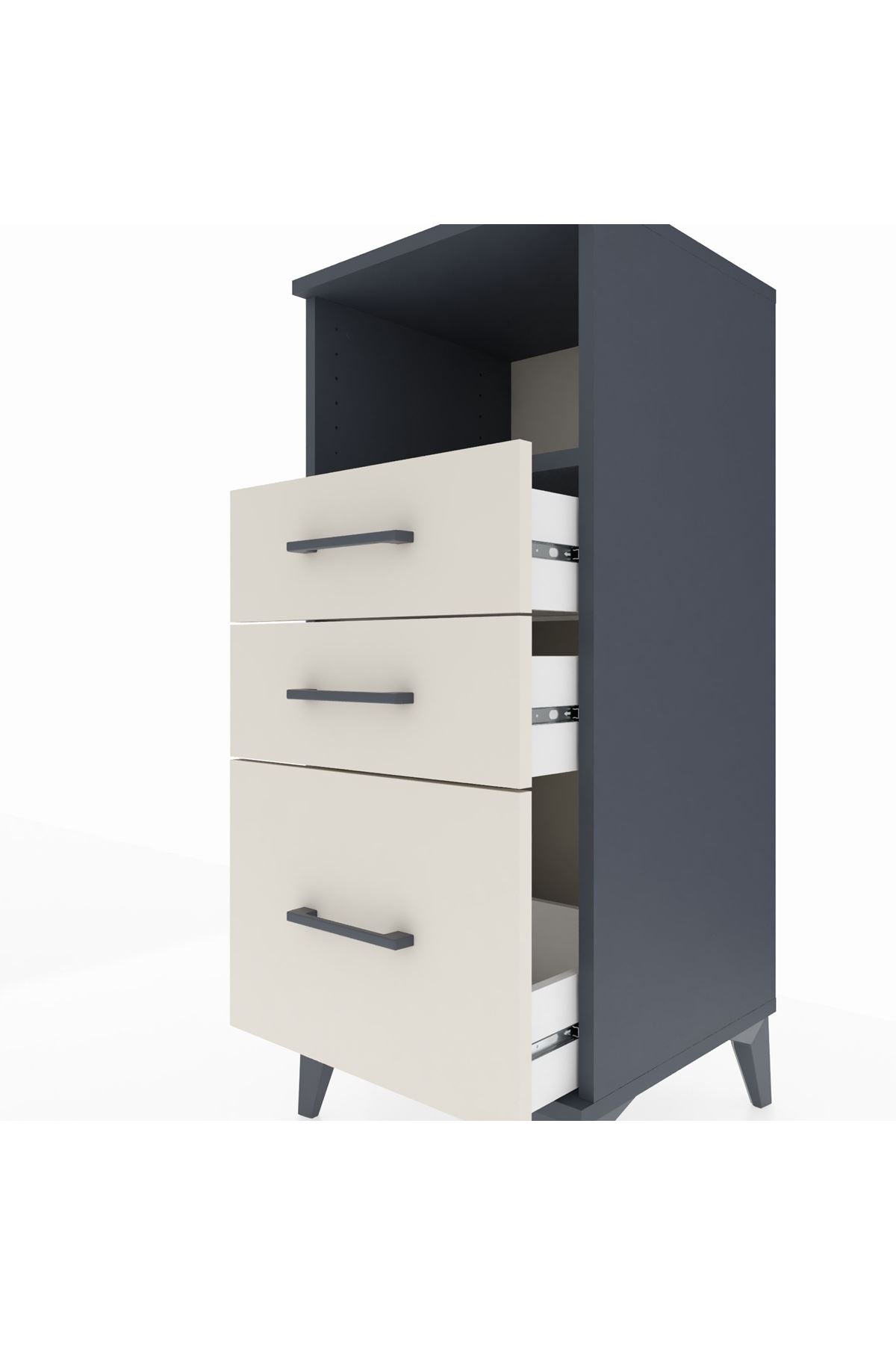 Hyperion Komodin Tek Raflı 3 Çekmeceli 44x44x106 - S43M014V4B