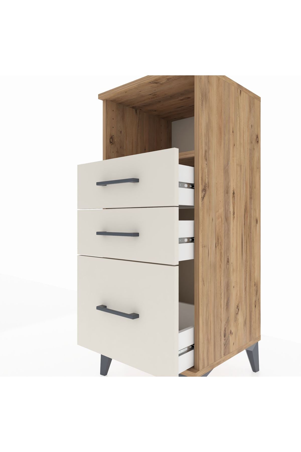 Hyperion Komodin Tek Raflı 3 Çekmeceli 44x44x106 - S43M014V7B