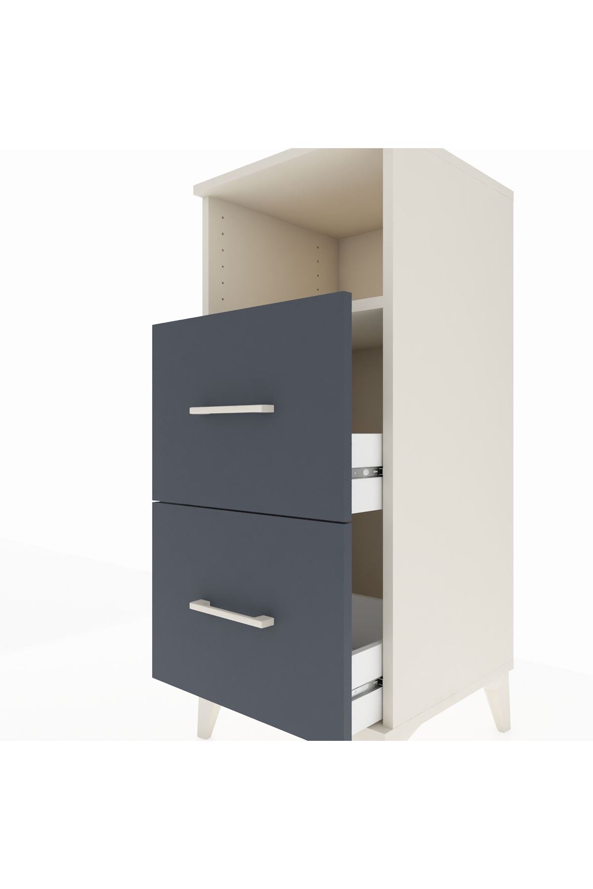 Hyperion Komodin Tek Raflı 2 Çekmeceli 44x44x106 - S43M015V2B
