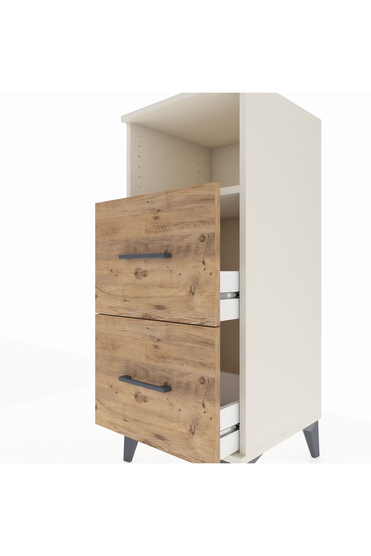 Hyperion Komodin Tek Raflı 2 Çekmeceli 44x44x106 - S43M015V3B