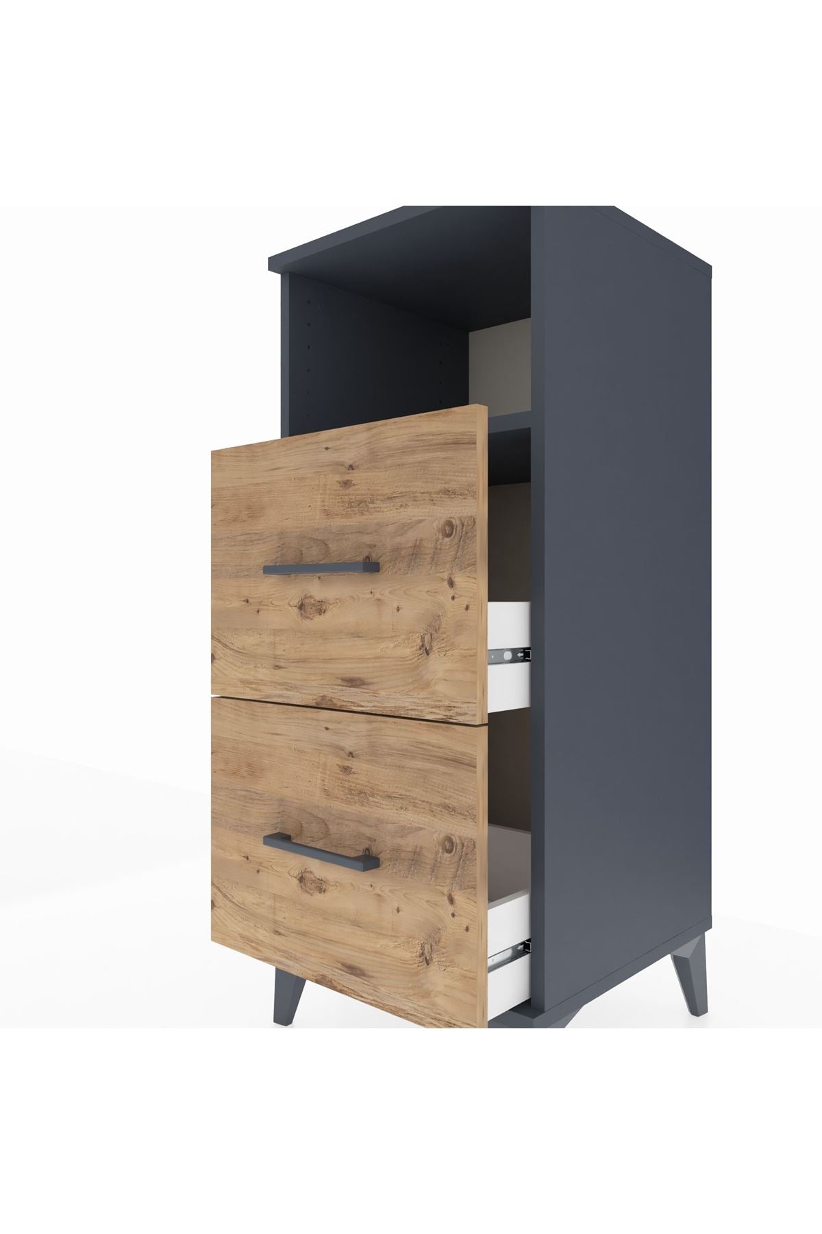 Hyperion Komodin Tek Raflı 2 Çekmeceli 44x44x106 - S43M015V6B