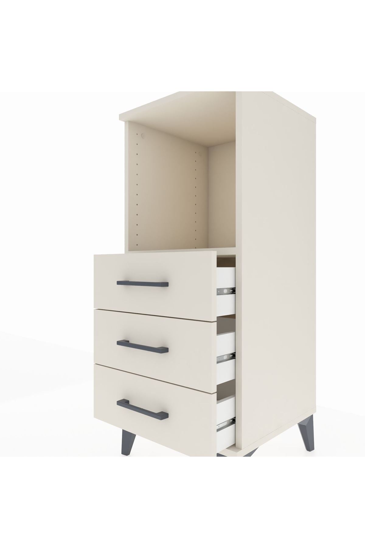 Hyperion Komodin Tek Raflı 3 Çekmeceli 44x44x106 - S43M017V1B