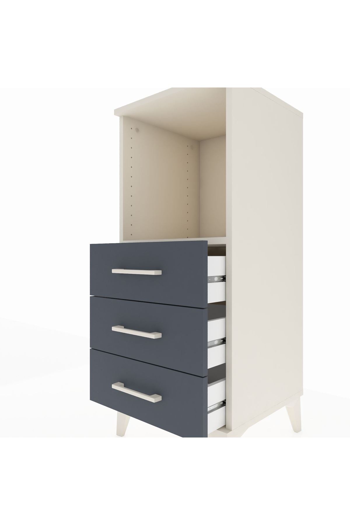 Hyperion Komodin Tek Raflı 3 Çekmeceli 44x44x106 - S43M017V2B