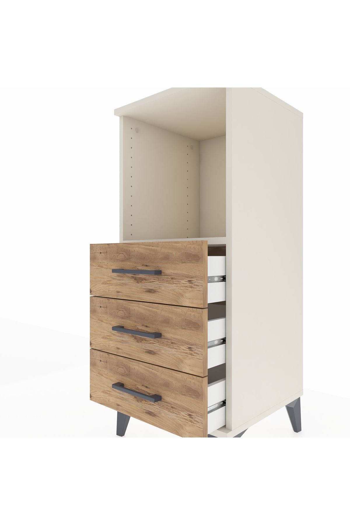 Hyperion Komodin Tek Raflı 3 Çekmeceli 44x44x106 - S43M017V3B