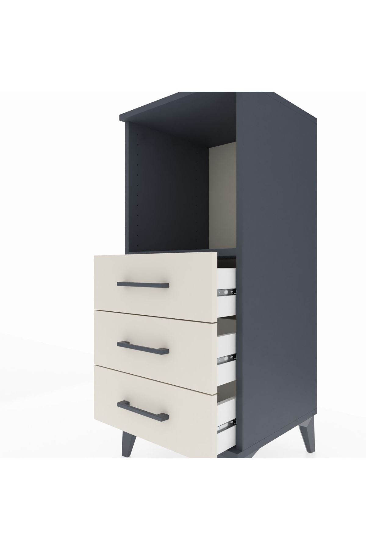 Hyperion Komodin Tek Raflı 3 Çekmeceli 44x44x106 - S43M017V4B