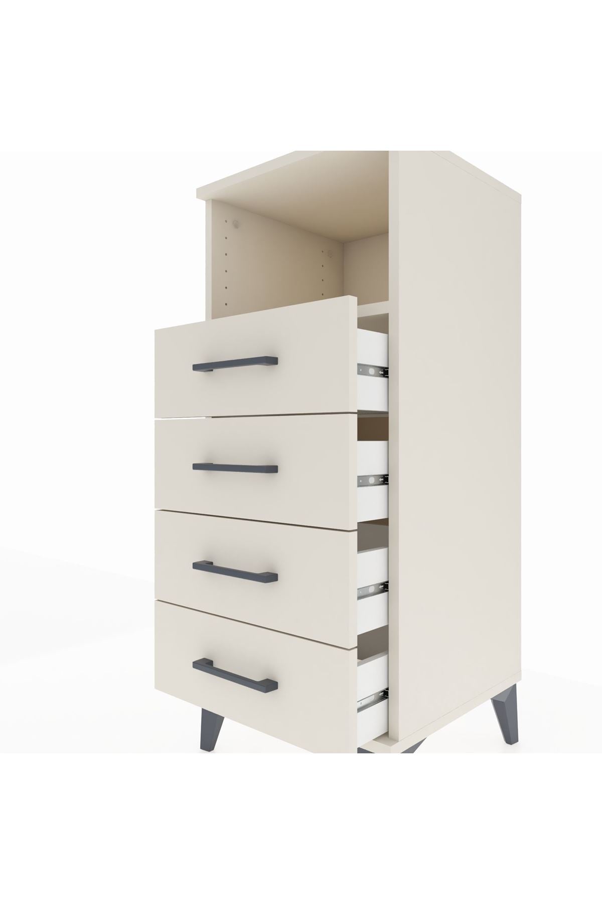 Hyperion Komodin Tek Raflı 4 Çekmeceli 44x44x106 - S43M018V1B