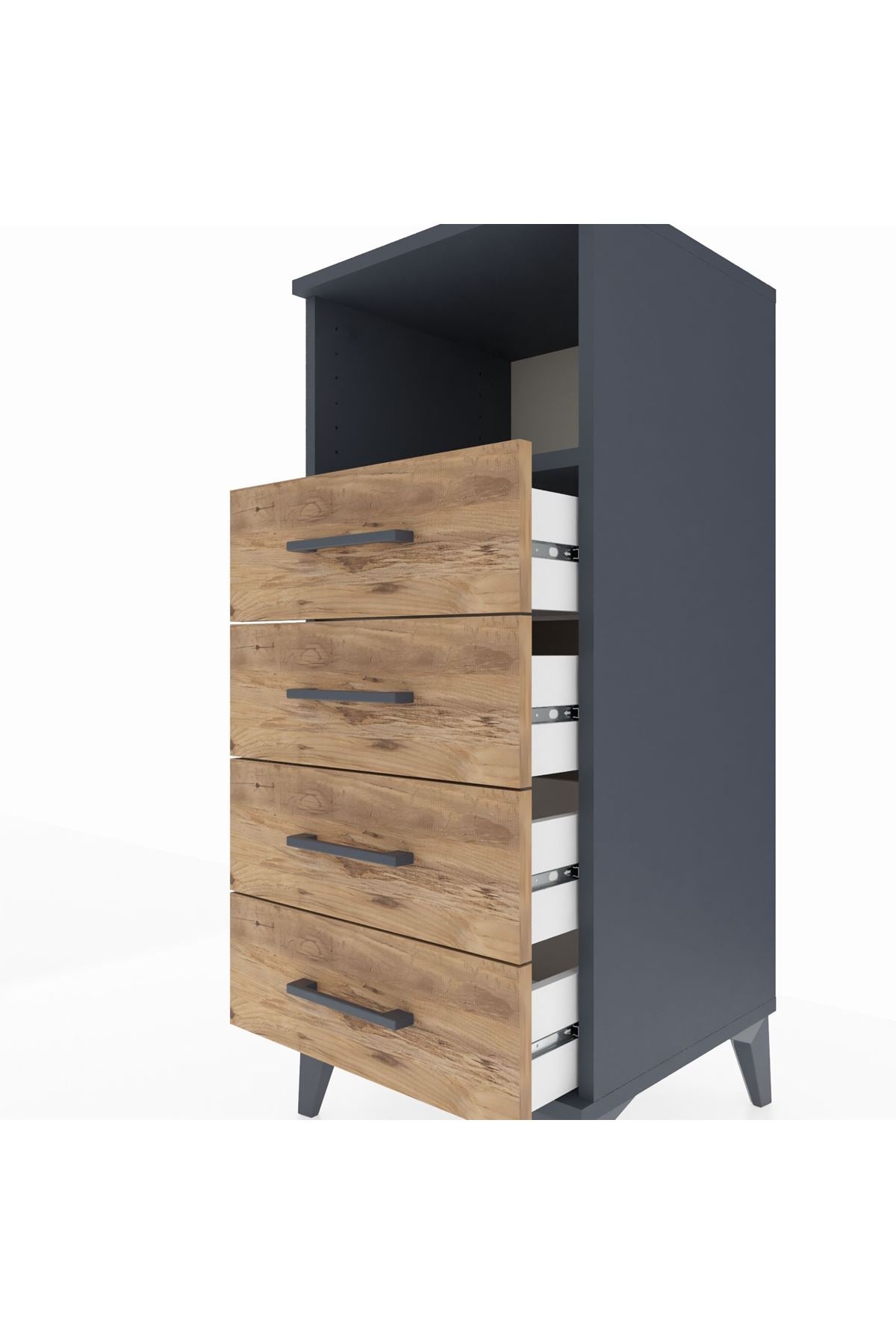 Hyperion Komodin Tek Raflı 4 Çekmeceli 44x44x106 - S43M018V6B