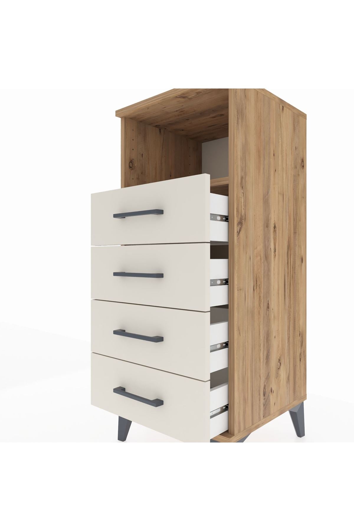Hyperion Komodin Tek Raflı 4 Çekmeceli 44x44x106 - S43M018V7B