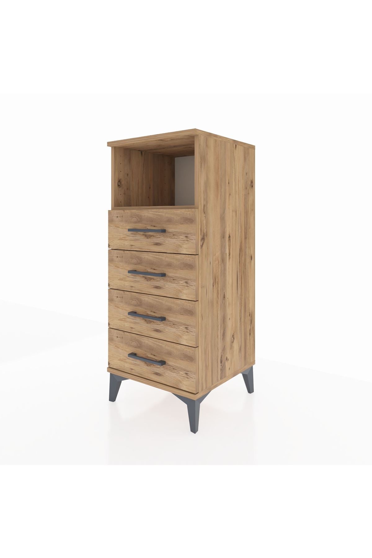 Hyperion Komodin Tek Raflı 4 Çekmeceli 44x44x106 - S43M018V9B