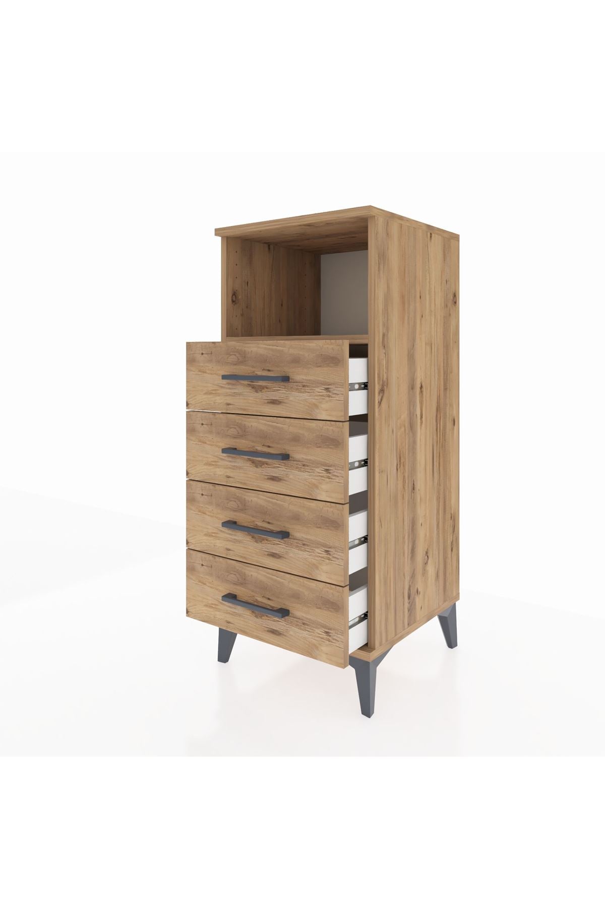 Hyperion Komodin Tek Raflı 4 Çekmeceli 44x44x106 - S43M018V9B