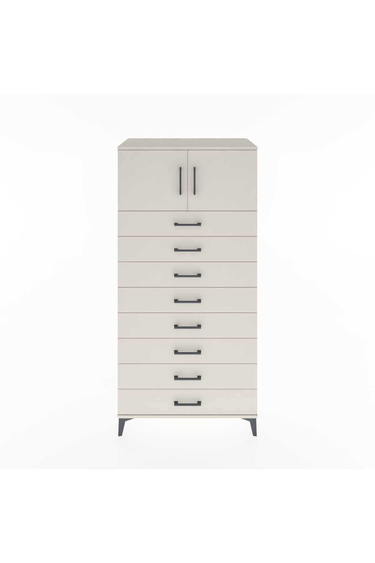 Hyperion Dolap Tek Raflı 8 Çekmeceli 2 Kapaklı 88x44x182 - S57M001V1B