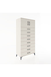 Hyperion Dolap Tek Raflı 8 Çekmeceli 2 Kapaklı 88x44x182 - S57M001V1B