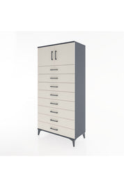 Hyperion Dolap Tek Raflı 8 Çekmeceli 2 Kapaklı 88x44x182 - S57M001V4B