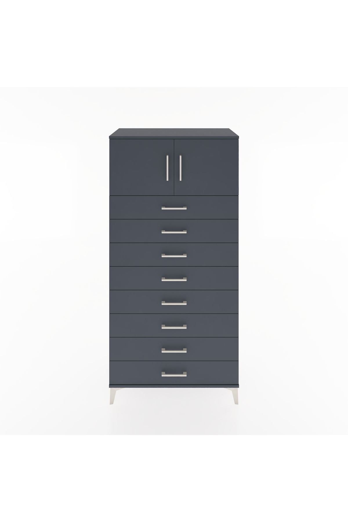 Hyperion Dolap Tek Raflı 8 Çekmeceli 2 Kapaklı 88x44x182 - S57M001V5B