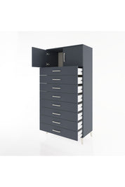 Hyperion Dolap Tek Raflı 8 Çekmeceli 2 Kapaklı 88x44x182 - S57M001V5B