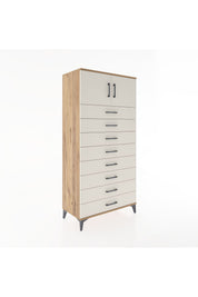 Hyperion Dolap Tek Raflı 8 Çekmeceli 2 Kapaklı 88x44x182 - S57M001V7B