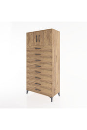 Hyperion Dolap Tek Raflı 8 Çekmeceli 2 Kapaklı 88x44x182 - S57M001V9B