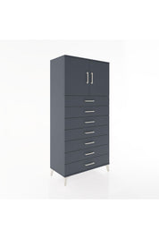 Hyperion Dolap Tek Raflı 7 Çekmeceli 2 Kapaklı 88x44x182 - S57M002V5B