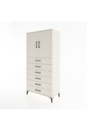 Hyperion Dolap Tek Raflı 6 Çekmeceli 2 Kapaklı 88x44x182 - S57M003V1B