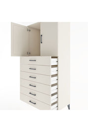 Hyperion Dolap Tek Raflı 6 Çekmeceli 2 Kapaklı 88x44x182 - S57M003V1B
