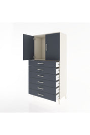 Hyperion Dolap Tek Raflı 6 Çekmeceli 2 Kapaklı 88x44x182 - S57M003V2B